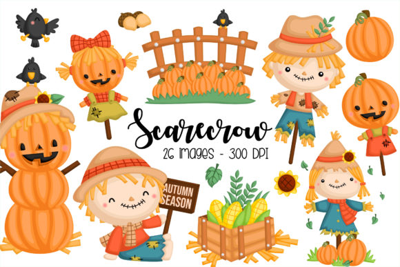 Download Autumn Season Scarecrow Clipart - Season Collection