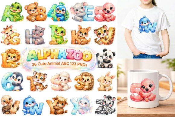 Download Cute Animal Alphabet Clipart, ABC PNG - Cute animal Collection