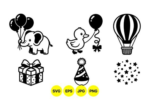 Download Cute Animal Party Clipart Set - Cute animal Collection