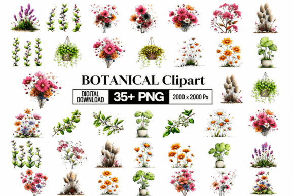 Download Whimsical Botanical Clipart - Premium Bundle