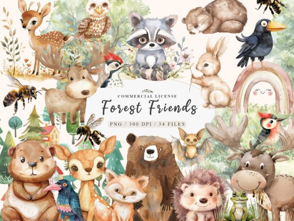 Download Boho Woodland Animals, Cute Animals Png - Cute animal Collection