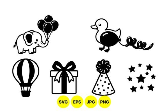 Download Cute Animal Party Icons SVG - Cute animal Collection